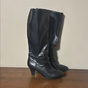 East 5th Black Heeled Boots Classic design with buckle. Womens size 8